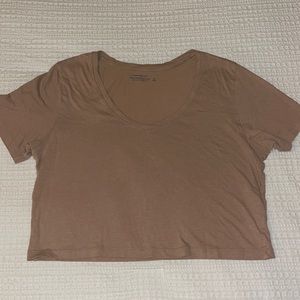 tan loose crop top
